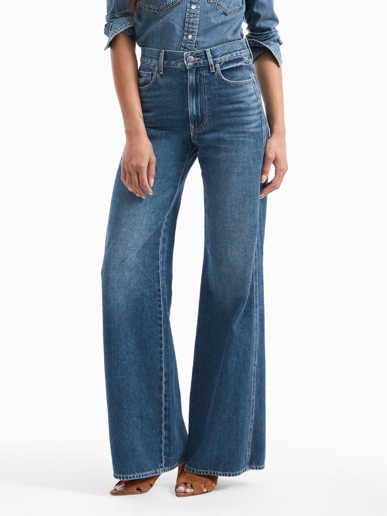 Veronica Beard Kasey Wide Leg Jean City Stroll Dream Denim - With Tags - Size 24